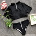 vermers Women Bikini Set Swimsuit Sport Zipper Bikini Split Swimsuit Push-Up Pad Swimwear Bathing Suit Beachwear Black B07MDRQVJ9